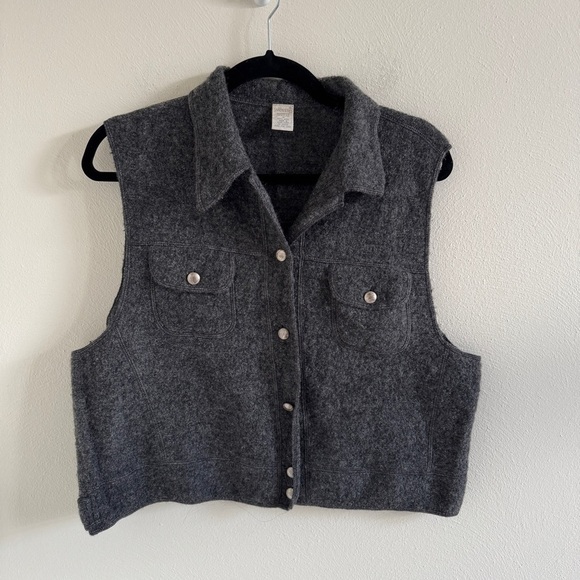 Vintage 80's Lands’ End 100% Wool Vest Women's 14 - Picture 5 of 10